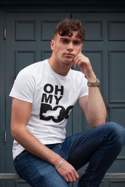  Oh My Dog! Cavalier King Charles Spaniel Owner Clothing Gifts Printed Heavyweight Organic Cotton T-shirt Gift From The House Of Dog. - Image 2