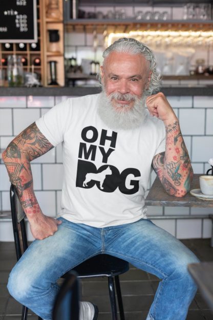  Oh My Dog! Boston Terrier Owner Clothing Gift Printed Heavyweight Organic Cotton T-shirt Gift From The House Of Dog. - Image 2