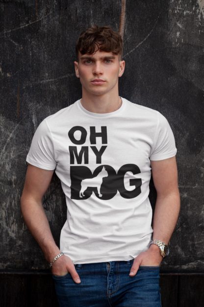  Oh My Dog! Boston Terrier Owner Clothing Gift Printed Heavyweight Organic Cotton T-shirt Gift From The House Of Dog. - Image 5
