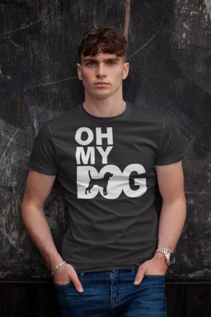 Oh My Dog! Beagle Owner Clothing Gift Printed Heavyweight Organic Cotton T-shirt Gift From The House Of Dog.