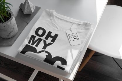 Oh My Dog. Shetland Sheepdog Sheltie Owner Clothing Gifts. Printed Heavyweight Organic Cotton T-Shirt  from The House Of Dog. - Image 4
