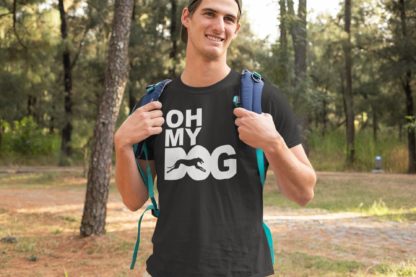 Oh My Dog! Greyhound Lurcher Sighthound Owner Clothing Gifts Printed Heavyweight Organic Cotton T-shirt Gift From The House Of Dog.