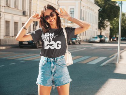Oh My Dog! Greyhound Lurcher Sighthound Owner Clothing Gifts Printed Heavyweight Organic Cotton T-shirt Gift From The House Of Dog. - Image 4