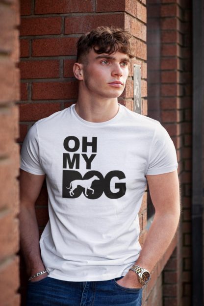 Oh My Dog! Greyhound Lurcher Sighthound Owner Clothing Gifts Printed Heavyweight Organic Cotton T-shirt Gift From The House Of Dog. - Image 6