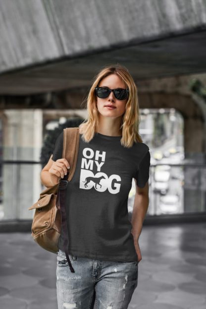 Oh My Dog! Whippet Italian Greyhound Owner Clothing Gifts. Printed Heavyweight Organic Cotton T-Shirt  from The House Of Dog. - Image 4