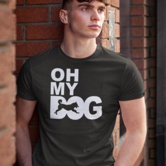 Oh My Dog! Husky Owner Clothing Gifts. Printed Heavyweight Organic Cotton T-Shirt  from The House Of Dog.