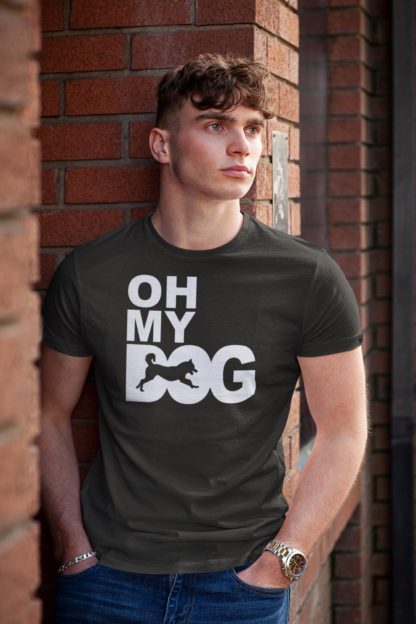 Oh My Dog! Husky Owner Clothing Gifts. Printed Heavyweight Organic Cotton T-Shirt  from The House Of Dog.