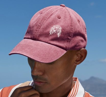 English Springer Spaniel Owner Gift. Distressed Vintage Washed 100% Heavyweight Brushed Cotton Embroidered Low Profile Baseball Cap