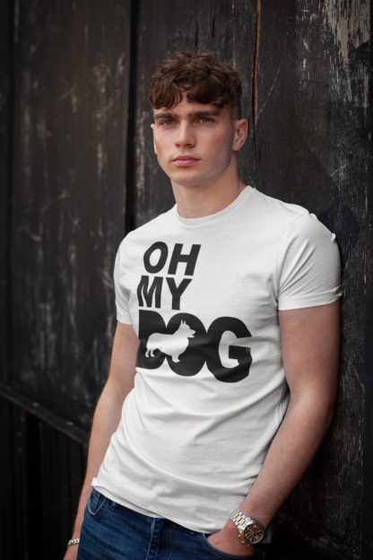 Oh my dog! corgi owner clothing gifts printed heavyweight organic cotton t-shirt gift from the house of dog.