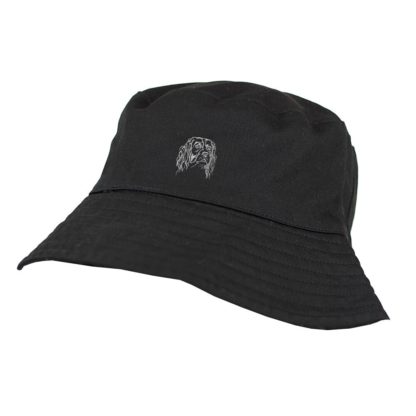 English Springer Spaniel Owner Clothing Gifts. 100% Washed Chino Cotton Embroidered Bucket Sun Hat With Cotton Lining From The House Of Dog. - Image 2