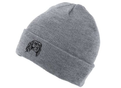 English Springer Spaniel Owner Gifts, Unisex Beanie Ski Hat With Embroidered Design From The House Of Dog. - Image 3