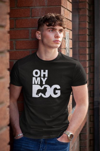 Oh My Dog! Rough Collie Owner Clothing Gift Printed Heavyweight Organic Cotton T-shirt Gift From The House Of Dog. - Image 3