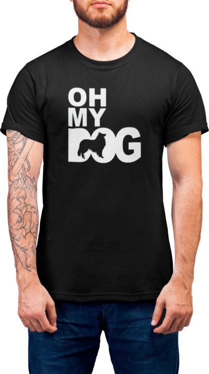 Oh My Dog! Rough Collie Owner Clothing Gift Printed Heavyweight Organic Cotton T-shirt Gift From The House Of Dog. - Image 6