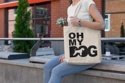The house of dog schnauzer owner gift: premium cotton tote bag. heavyweight 100% cotton - Image 2