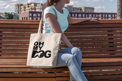 The house of dog schnauzer owner gift: premium cotton tote bag. heavyweight 100% cotton - Image 4