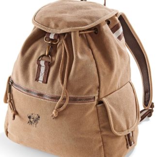 Border Terrier Embroidered Vintage Retro Style Canvas Back Pack. A Unique Product From The House Of Dog.