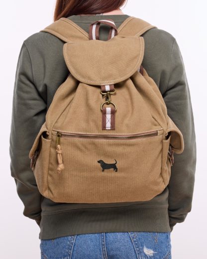 Basset Hound Embroidered Vintage Retro Style Canvas Back Pack. A Unique Product From The House Of Dog. - Image 9