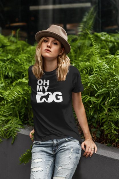 Oh my dog! border collie owner clothing gifts printed heavyweight organic cotton t-shirt gift from the house of dog. - Image 2