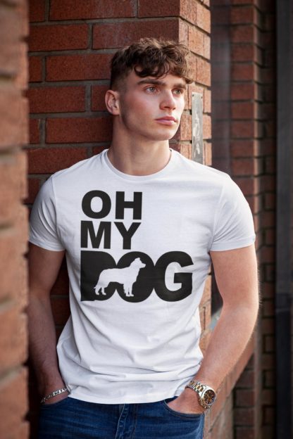 Oh my dog! border collie owner clothing gifts printed heavyweight organic cotton t-shirt gift from the house of dog. - Image 3