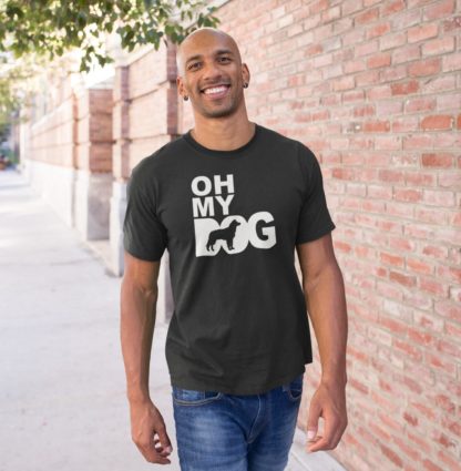 Oh my dog! border collie owner clothing gifts printed heavyweight organic cotton t-shirt gift from the house of dog. - Image 4