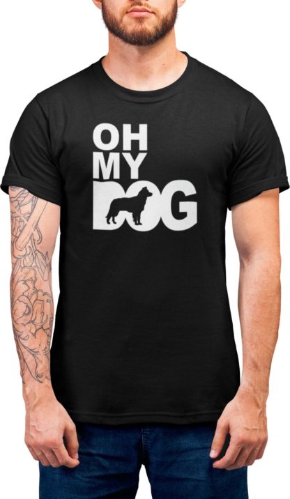 Oh my dog! border collie owner clothing gifts printed heavyweight organic cotton t-shirt gift from the house of dog. - Image 5