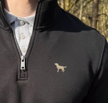 Golden Yellow Labrador Retriever Gifts Embroidered Unisex Eco-Friendly 1/4 Zip High Neck Heavyweight Sweatshirt From The House Of Dog. - Image 2