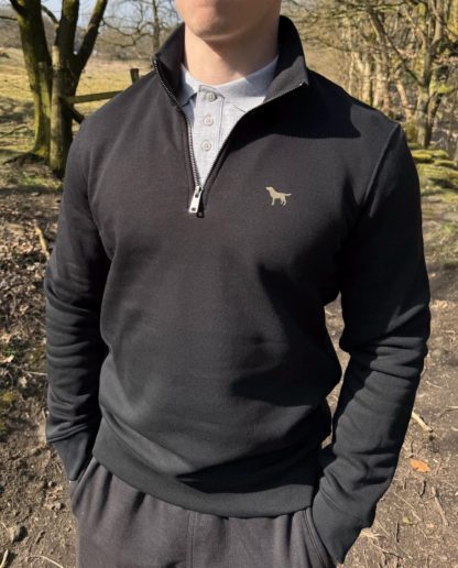 Golden Yellow Labrador Retriever Gifts Embroidered Unisex Eco-Friendly 1/4 Zip High Neck Heavyweight Sweatshirt From The House Of Dog. - Image 3