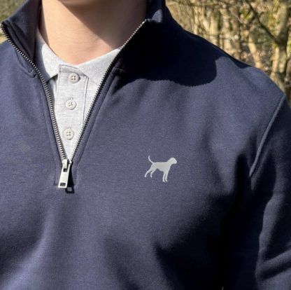 Boxer Clothing Gifts Embroidered Unisex Eco-Friendly 1/4 Zip High Neck Heavyweight Sweatshirt From The House Of Dog.