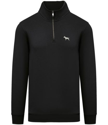 Bull Terrier Clothing Gifts Embroidered Unisex Eco-Friendly 1/4 Zip High Neck Heavyweight Sweatshirt From The House Of Dog. - Image 6