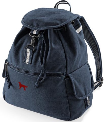 Irish Red Setter Gifts Embroidered Vintage Retro Style Canvas Back Pack. A Unique Product From The House Of Dog. - Image 4