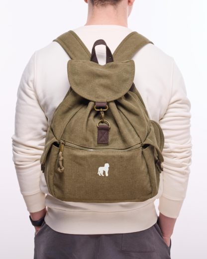 Labradoodle Gifts Embroidered Vintage Retro Style Canvas Back Pack. A Unique Product From The House Of Dog. - Image 3