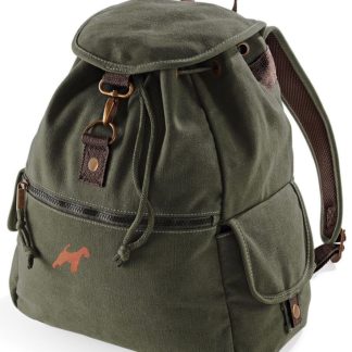 Irish Terrier Gifts Embroidered Vintage Retro Style Canvas Back Pack. A Unique Product From The House Of Dog.