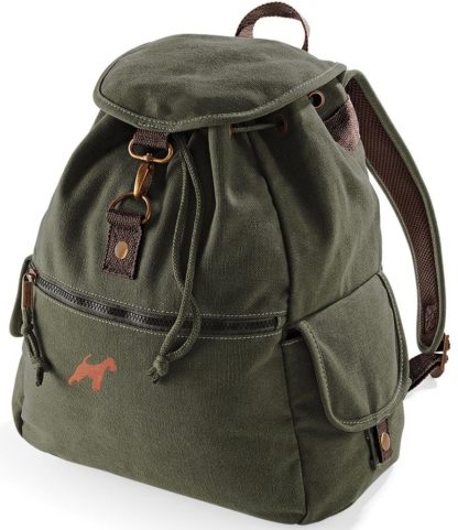 Irish Terrier Gifts Embroidered Vintage Retro Style Canvas Back Pack. A Unique Product From The House Of Dog.