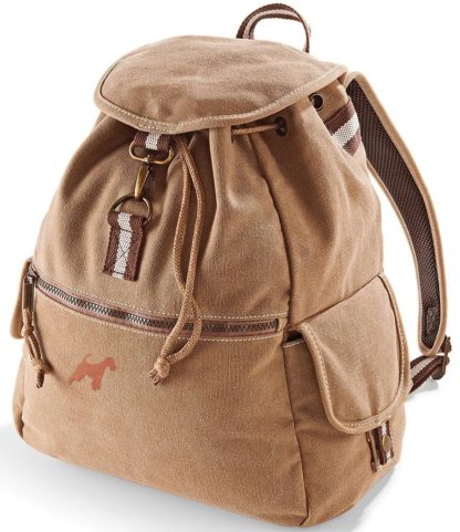 Irish Terrier Gifts Embroidered Vintage Retro Style Canvas Back Pack. A Unique Product From The House Of Dog. - Image 5