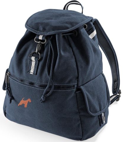 Irish Terrier Gifts Embroidered Vintage Retro Style Canvas Back Pack. A Unique Product From The House Of Dog. - Image 6