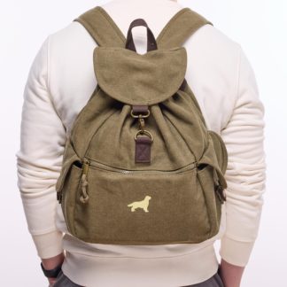 Golden Retriever Gifts Embroidered Vintage Retro Style Canvas Back Pack. A Unique Product From The House Of Dog.