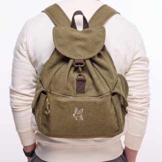 German Shepherd Gifts Embroidered Vintage Retro Style Canvas Back Pack. A Unique Product From The House Of Dog.