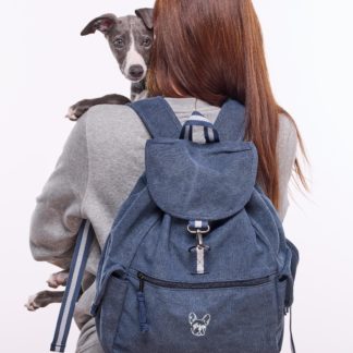 French Bulldog Gifts Embroidered Vintage Retro Style Canvas Back Pack. A Unique Product From The House Of Dog.