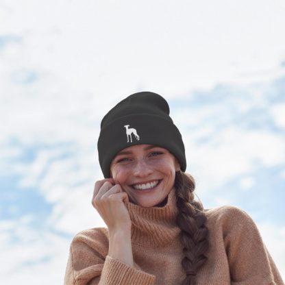 Whippet Owner Gifts, Unisex Beanie Ski Hat With Embroidered Design From The House Of Dog. - Image 8