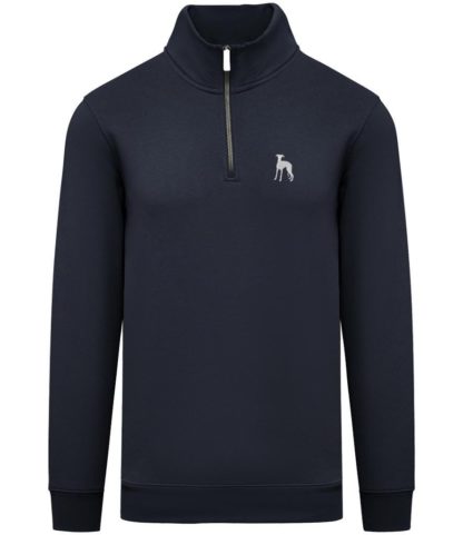 Whippet Lurcher Clothing Gifts Embroidered Unisex Eco-Friendly 1/4 Zip High Neck Heavyweight Sweatshirt From The House Of Dog. - Image 6