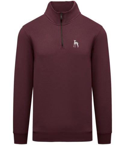 Whippet Lurcher Clothing Gifts Embroidered Unisex Eco-Friendly 1/4 Zip High Neck Heavyweight Sweatshirt From The House Of Dog. - Image 8