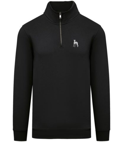 Whippet Lurcher Clothing Gifts Embroidered Unisex Eco-Friendly 1/4 Zip High Neck Heavyweight Sweatshirt From The House Of Dog. - Image 9