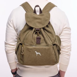 Weimaraner Gifts Embroidered Vintage Retro Style Canvas Back Pack. A Unique Product From The House Of Dog.