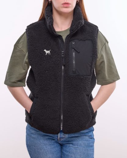 Border Terrier Owner Gifts Embroidered Unisex Eco-Friendly Sherpa Fleece Body Warmer Gilet. - Image 4