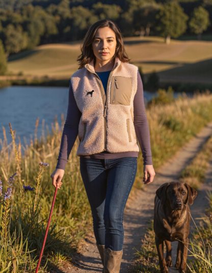 Boxer Owner Gifts Embroidered Unisex Eco-Friendly Sherpa Fleece Body Warmer Gilet. - Image 5