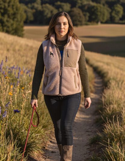 Whippet Owner Gifts Embroidered Unisex Eco-Friendly Sherpa Fleece Body Warmer Gilet.