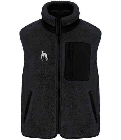 Whippet Owner Gifts Embroidered Unisex Eco-Friendly Sherpa Fleece Body Warmer Gilet. - Image 5