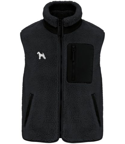 Airedale Owner Gifts Embroidered Unisex Eco-Friendly Sherpa Fleece Body Warmer Gilet. - Image 4