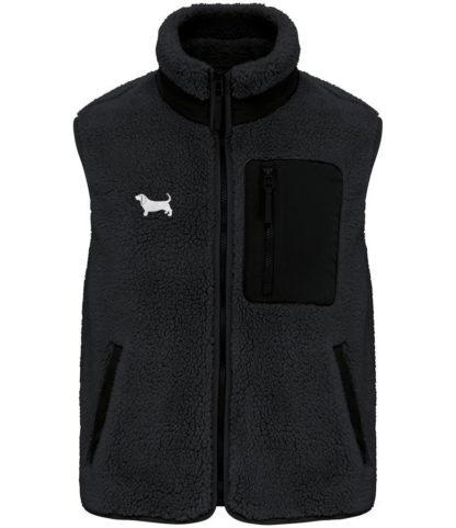 Basset Hound Owner Gifts Embroidered Unisex Eco-Friendly Sherpa Fleece Body Warmer Gilet. - Image 6
