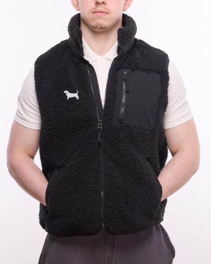 Basset Hound Owner Gifts Embroidered Unisex Eco-Friendly Sherpa Fleece Body Warmer Gilet. - Image 8